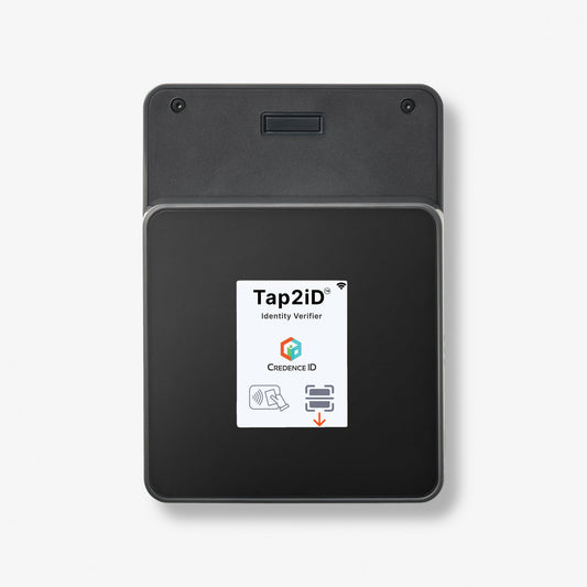 Back view of Tap2ID verification device with Magsafe