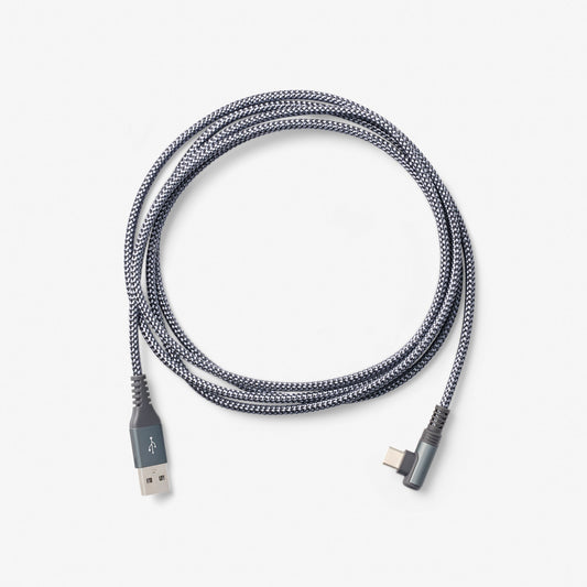 USB-A to USB-C (Right angle) Braided Cable