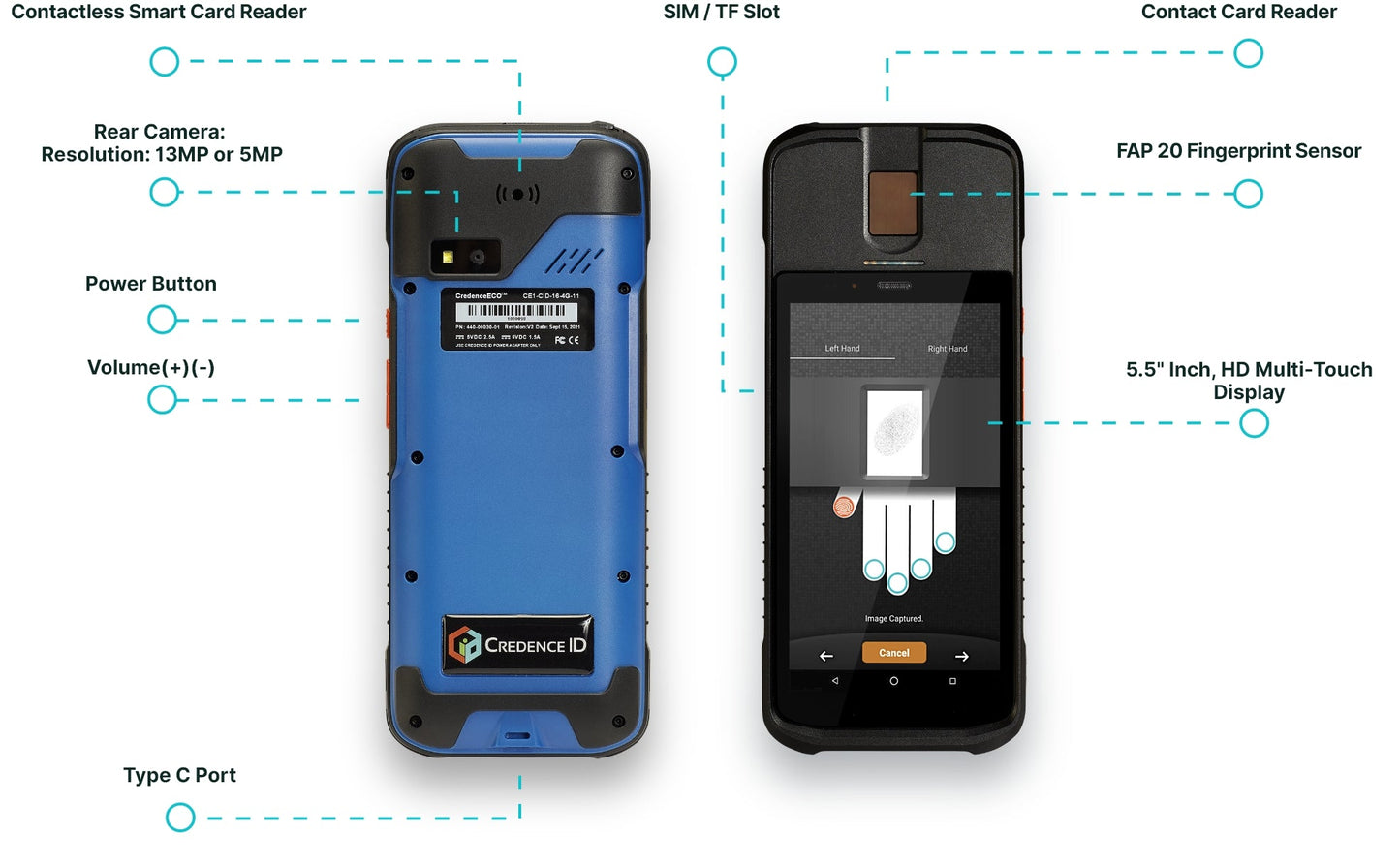 Credence eco biometric verification handheld device and its product specifications