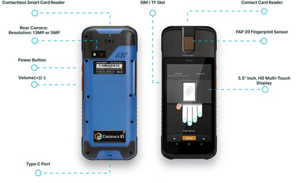 Credence eco biometric verification handheld device and its product specifications