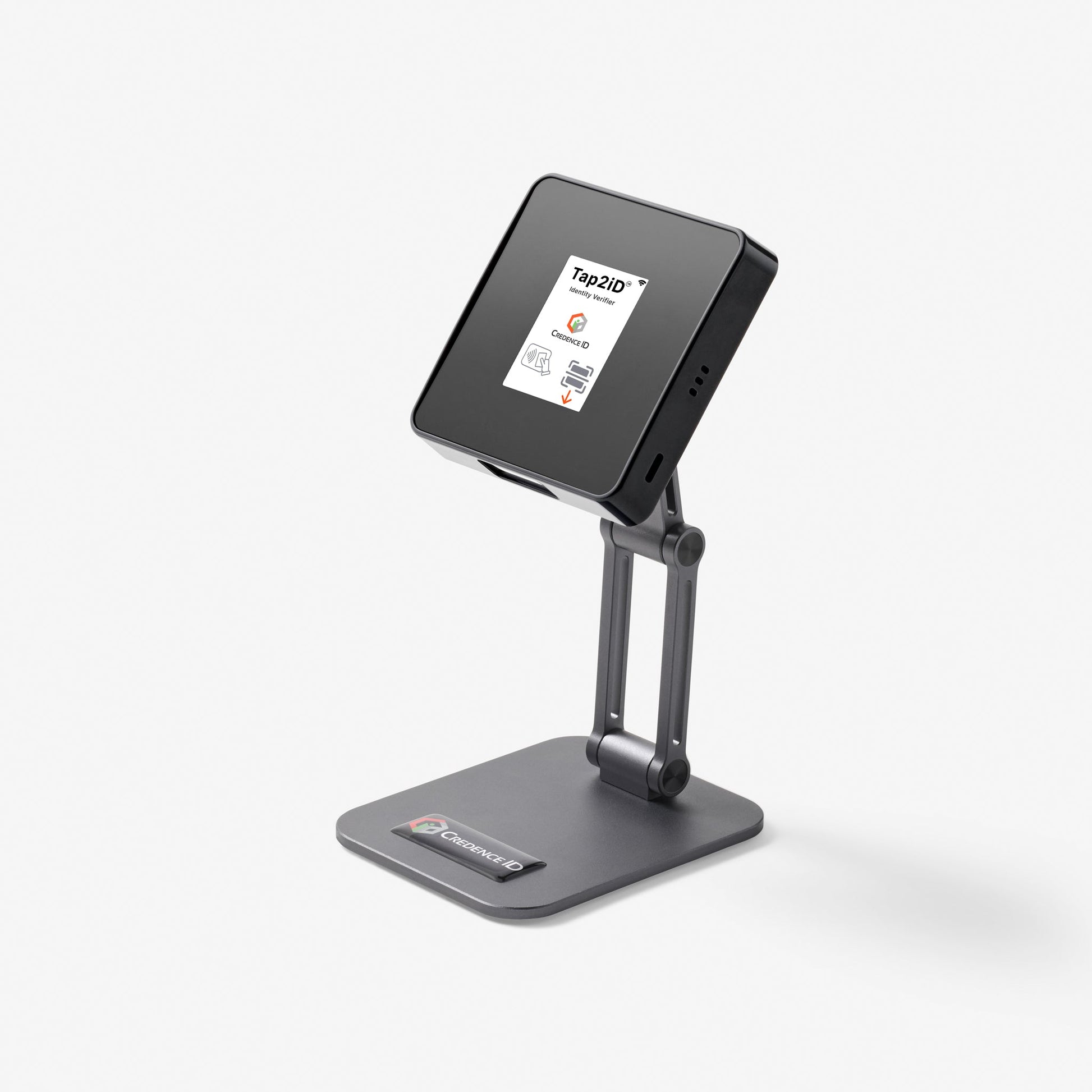 Tap2ID verifier mounted on Magsafe stand 
