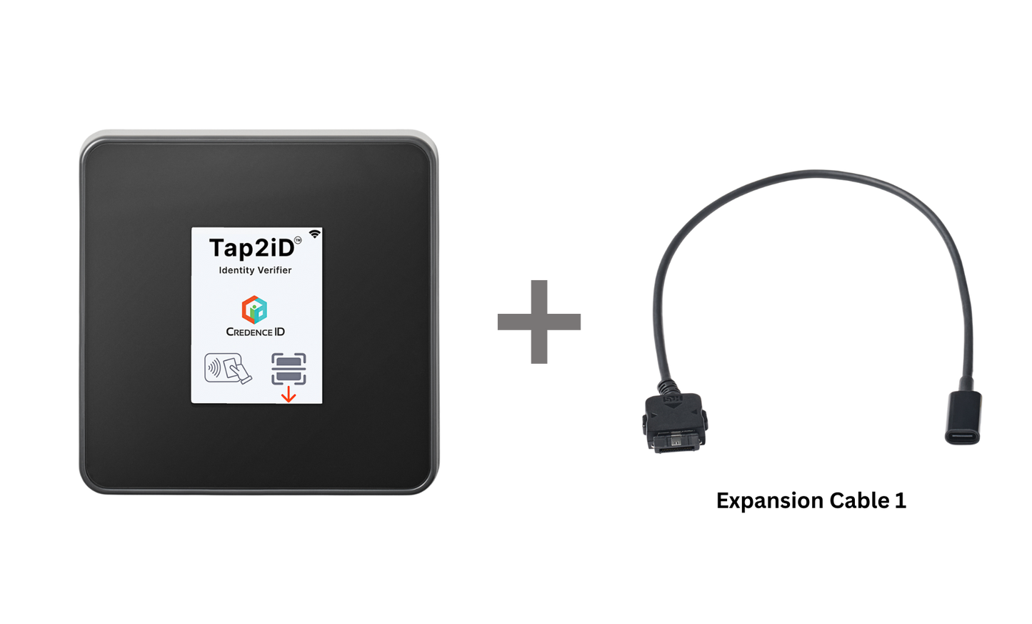 The image shows Tap2iD device on the left side and next to it is the image of "Expansion Cable 1" 